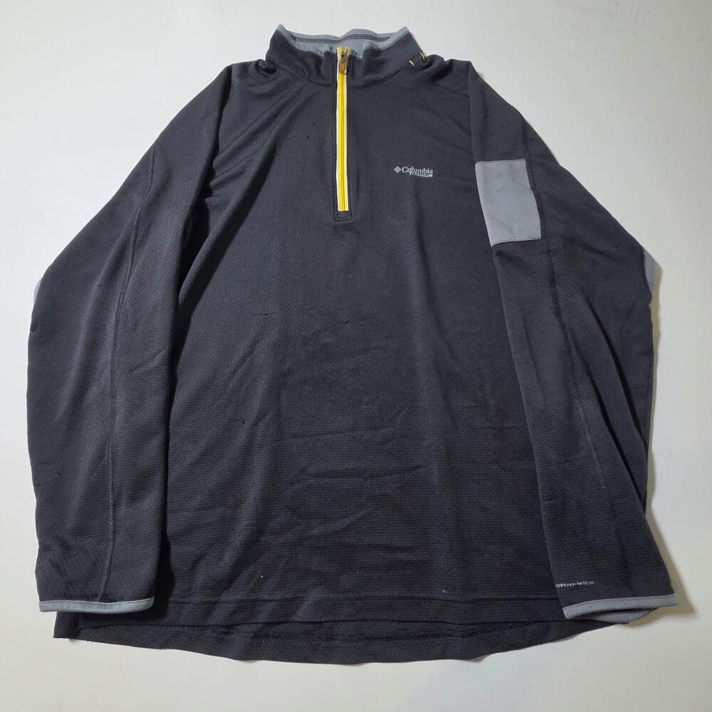 Columbia Titanium Pullover Mens 2XL Gray Omni-Wick 1/4 Zip Hiking Shirt